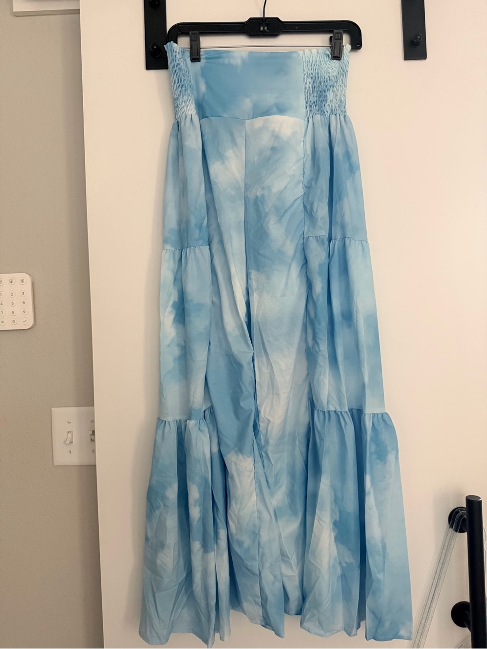 Baby blue tie-dye wide-leg pants - Picture 4 of 5